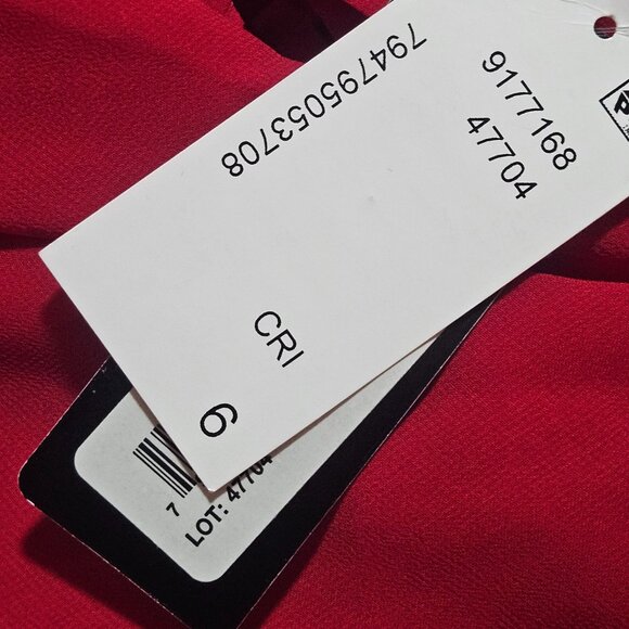 Valentines Elegant Red Layered Chiffon Dress With Rhinestone Embellishments & Co - Picture 15 of 16